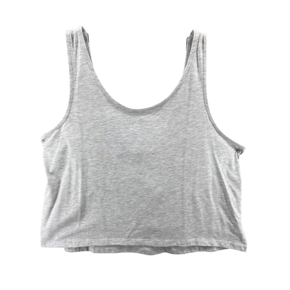 Topshop Shirt Womens Sz 8-10 Gray Knotted Back Scoop Neck Sleeveless
